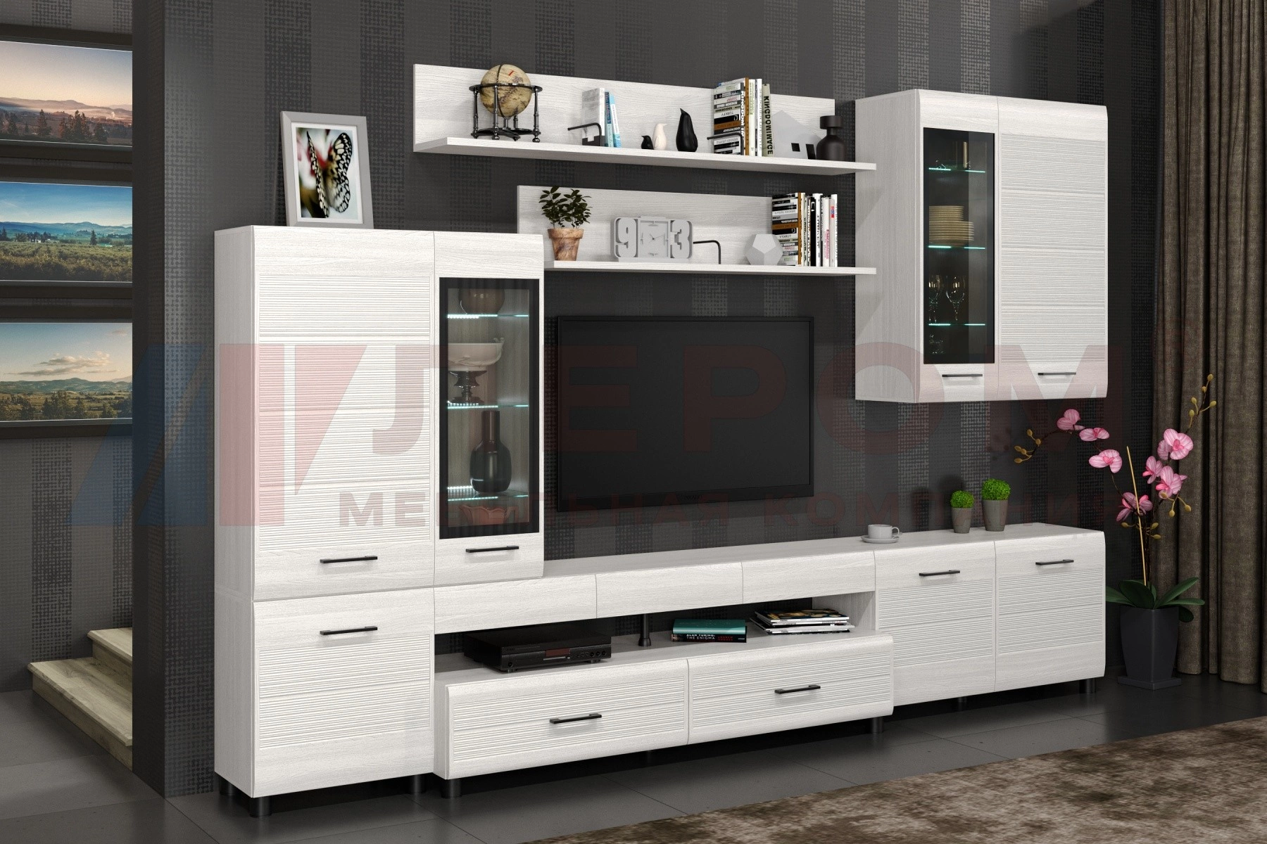 Гостиная-Стенка Камелия №4 (В-2172 х Ш-3240 х Г-452 мм)