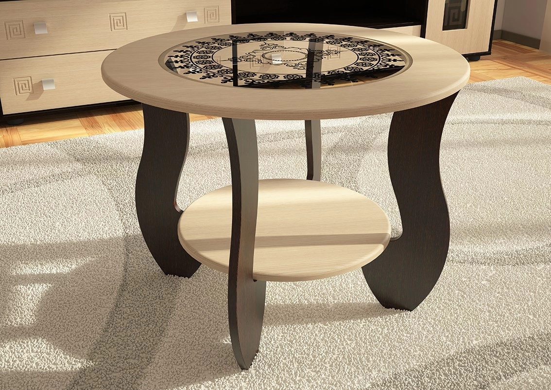 Стол Журнальный №1 (Ш-685 мм x В-540 мм x Г-685 мм)/Венге+Клен Медовый