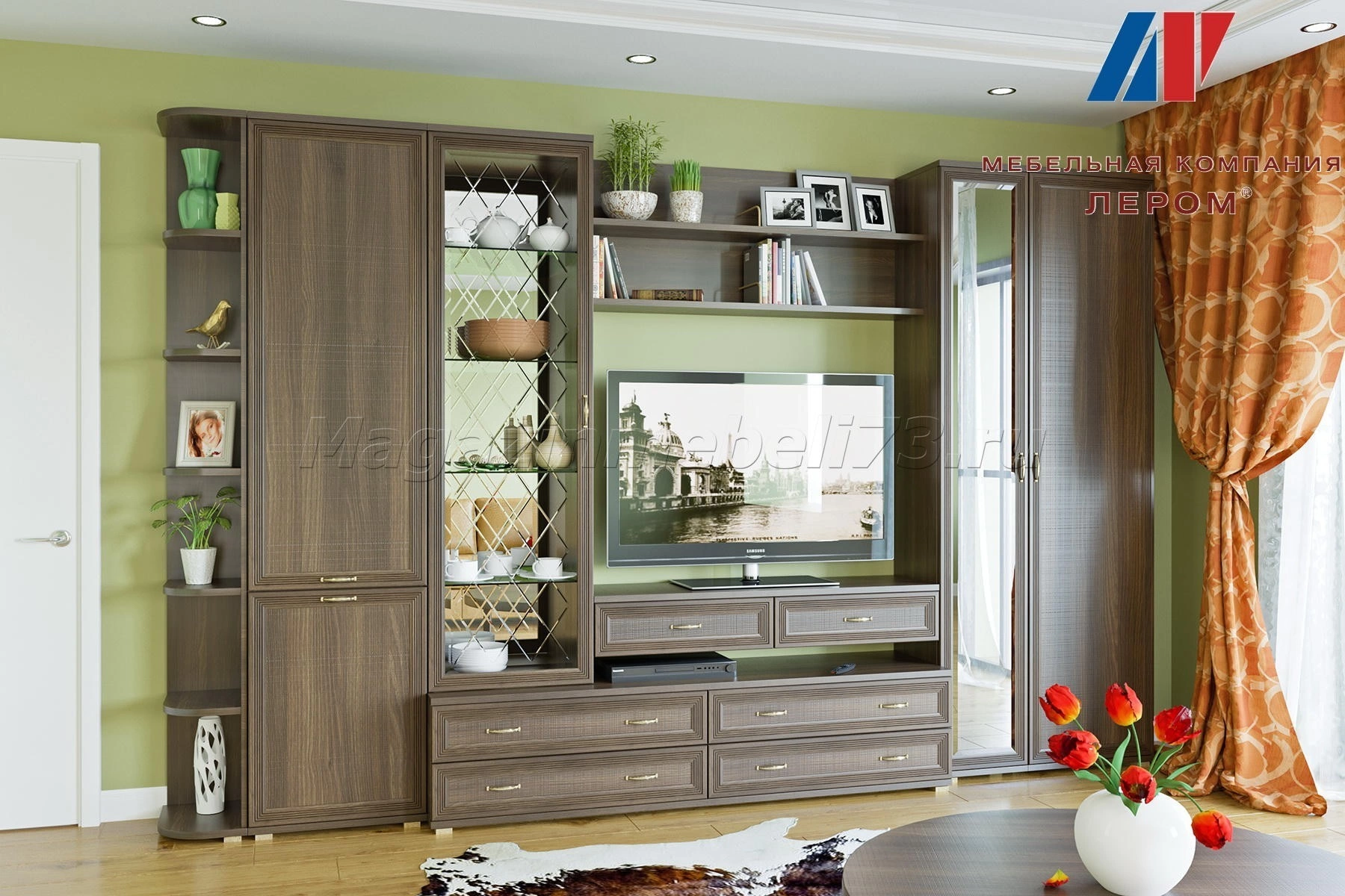 Гостиная-Стенка Карина-20 (В-2224 х Ш-3523 х Г-448 мм)