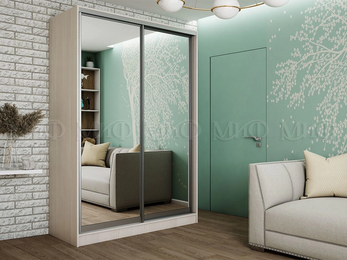 Шкаф-Купе Тринити-7 (Ш-1350 мм x В-2244 мм x Г-600 мм)/Разные Цвета