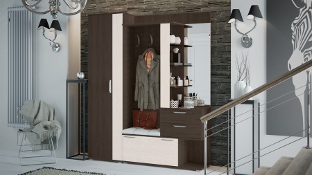 Прихожая «Эрика №1» Разные Цвета/Ш-1640×Г-357×В-1998 мм