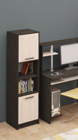 Стеллаж А-1 Венге/Дуб Молочный Ш-400 мм x Г-390 мм х В-1500 мм