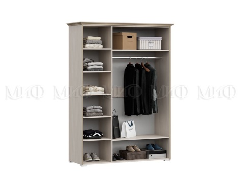 Шкаф 3-х Створчатый Пандора МДФ (Ш-1508 x В-2064 x Г-552 мм) Сандал Светлый