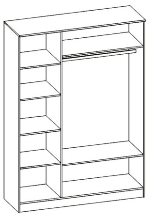 Шкаф 3-х Створчатый Каролина-7 МДФ/Разные Цвета (1,5х2,12х0,55)