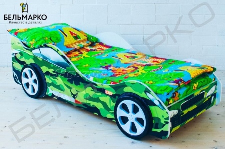 Детская кровать-тачка ХАКИ