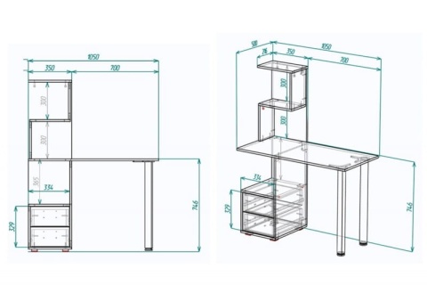 Письменный стол Мебелеф-35 (тумба слева)