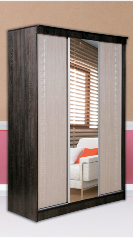 Шкаф-Купе 3-х Створчатый МДФ (Ш-1500 х В-2200 х Г-600 мм)/Разные Цветы