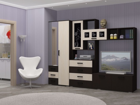 Гостиная Ноктюрн-11 №1/Разные Цвета (Ш-2800 x В-2120 x Г-470 мм)