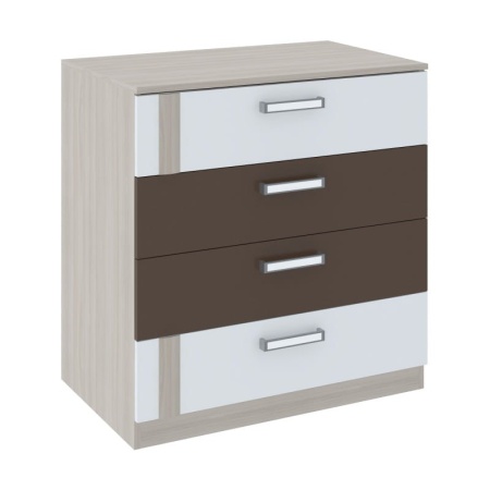 Комод "Волкер" М 6 (Ш-830 х Г-515 х В-856 мм)/Ясень Шимо Светлый + Белый/Арабика