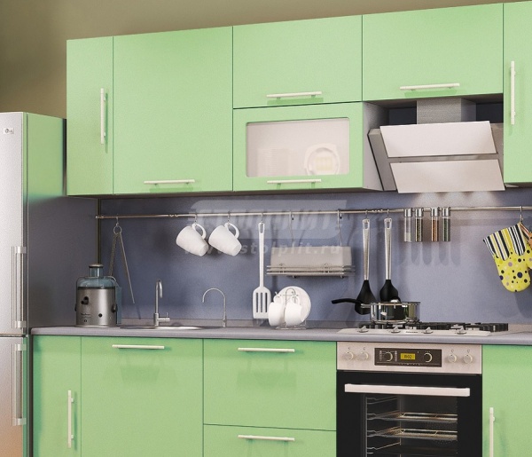 Анна Кухня Салатовый Металлик