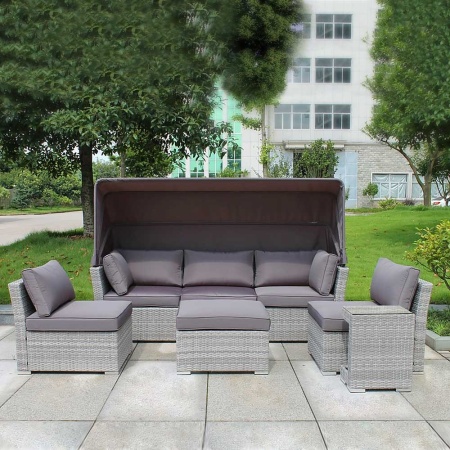 Диван-трансформер из искусственного ротанга AFM-320G Grey