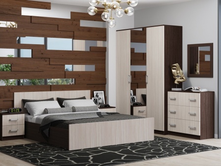 Спальный Гарнитур Зара ЛДСП Венге/Ясень Шимо Светлый