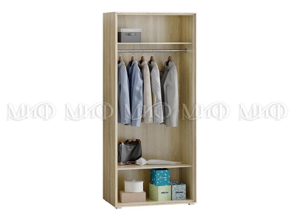 Шкаф 2-х Створчатый МДФ Формула Сонома/Белый Глянец (Ш-940 мм x В-2150 мм x Г-560 мм)