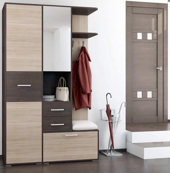 Прихожая Тина-1 Дуб Кантербери/Дуб Сонома (Ш-1300 × В-2116 × Г-446 мм)