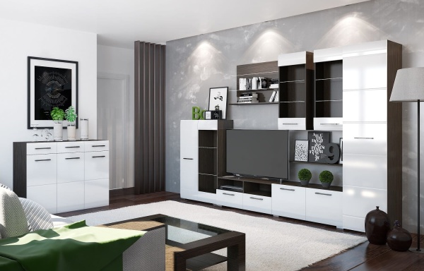 Гостиная Нэнси-6 МДФ (Ш-3200 × В-2000 × Г-446 мм)/Разные Цвета