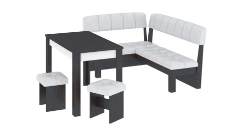 Кухонный уголок «Альфа» Венге Цаво/Белый Кожзам