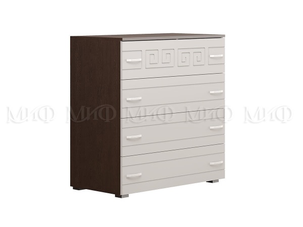 Комод Афродита МДФ Венге/Белый Глянец (Ш-850 x В-910 x Г-446 мм)