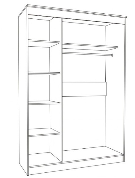 Жемчуг Шкаф-купе 3-х Створчатый ЛДСП (Ш-1200 х Г-560 х В-1900 мм)/Разные Цвета