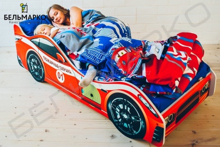 Детская кровать-тачка ПОЖАРНАЯ ОХРАНА
